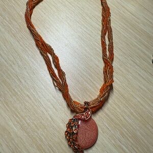Elegant Orange Beaded Necklace